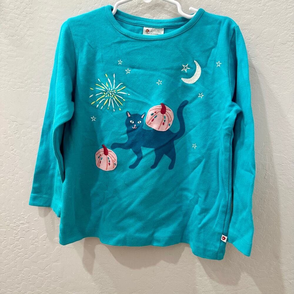 Piccalilly Teal Halloween Cat & Pumpkin Shirt